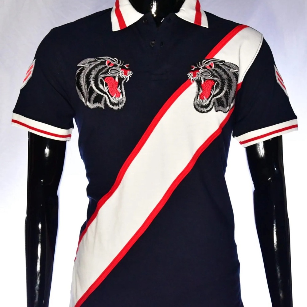MEN’S TIGER HEAD POLO SHIRT-NAVY